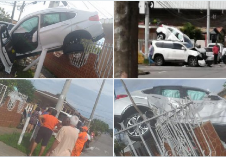 Auto quedó montado en la cerca de casa en Don Bosco  [Video]