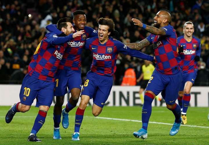 Celebración del gol de Lionel Messi /EFE