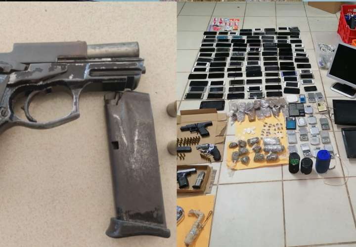 Armas, municiones y drogas decomisadas en requisa en La Joya