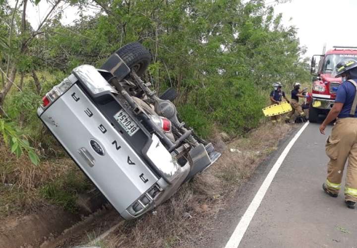 El accidente fue atendido por unidades del Cuerpo de Bomberos de Herrera.