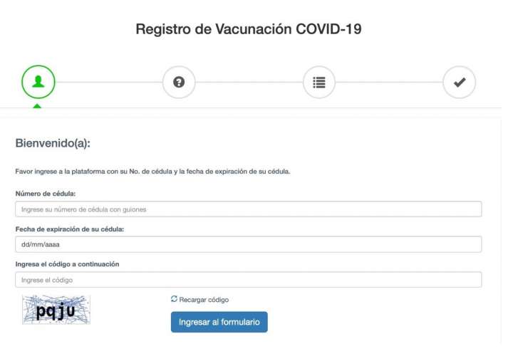 Registro de vacunación contra el COVID-19 en Panamá.