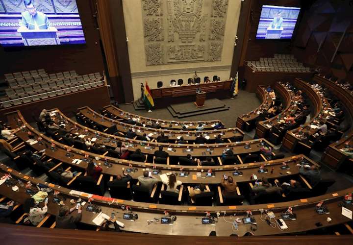 Fotografía general de una sesión del Parlamento de Bolivia. EFE