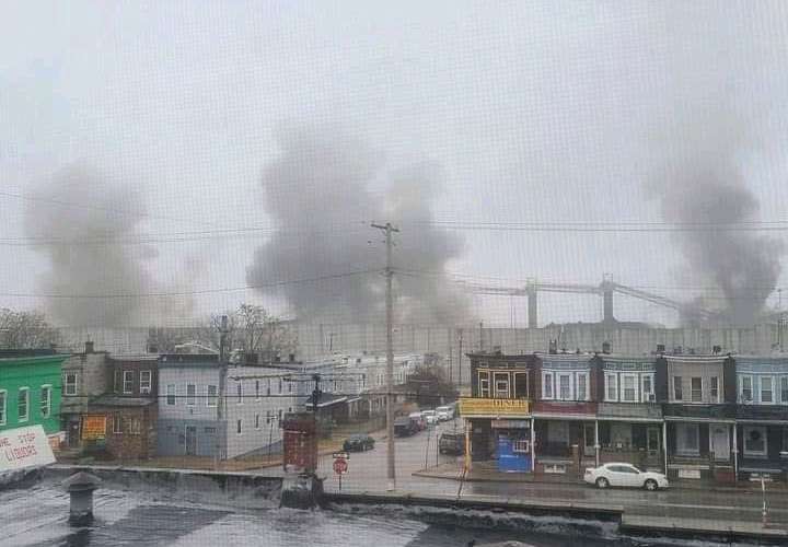 Vista general del lugar de la explosión. Foto: @BCFDL734