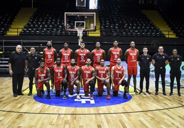 Selección de Baloncesto de Panamá que disputa la segunda ventana de las Eliminatorias con miras al Mundial de 2023. Foto: FIBA América
