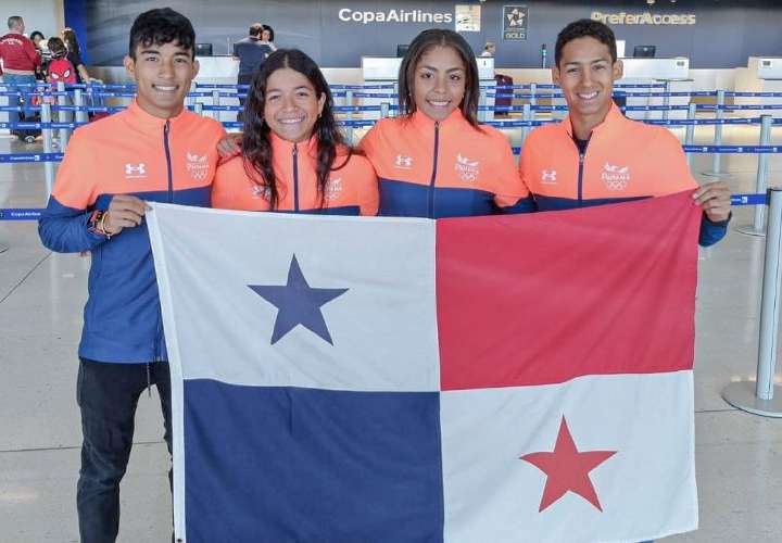 Delegación panameña de triatlón que compitió en el torneo. Foto: Cortesía