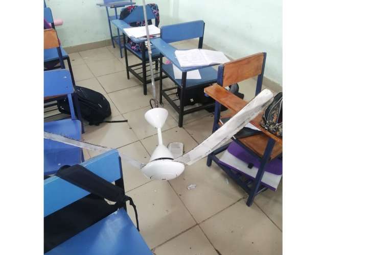 Abanico de techo cae sobre estudiantes: 7 heridos 