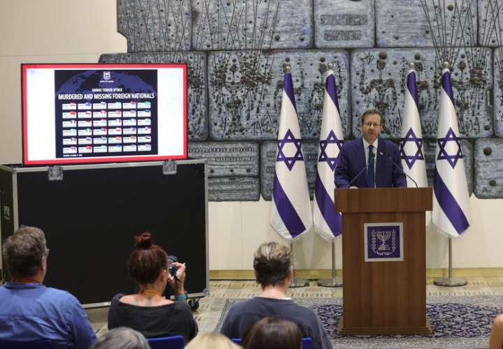  El presidente de Israel Isaac Herzog durante un encuentro con la prensa internacional. EFE Archivo