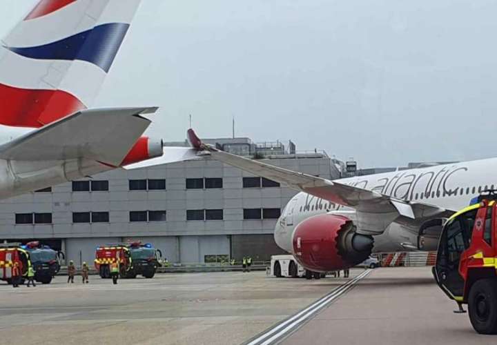 Dos aviones colisionan en aeropuerto de Londres, pero sin víctimas