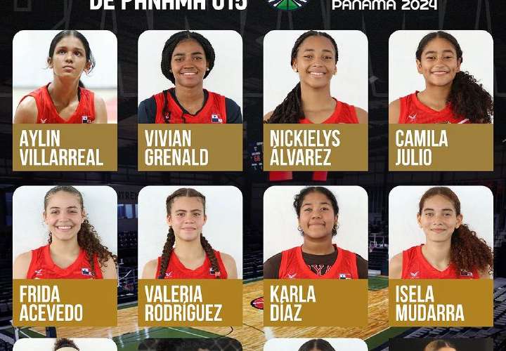 Integrantes de la selección de Baloncesto U-15 de Panamá. Foto: Fepaba