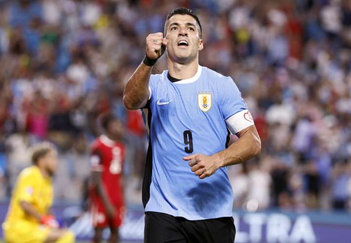 Luis Suárez de Uruguay celebra en la Copa América. /Foto: EFE