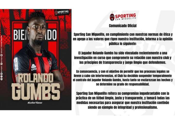 Sporting San Miguelito suspende a Rolando Gumbs tras imputación