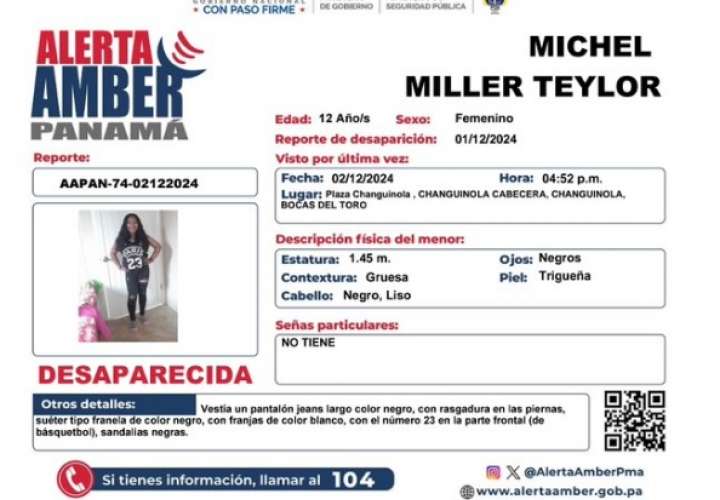 ¡Alerta Amber! Buscan a Michel Miller Teylor: ¡Tu ayuda es crucial!