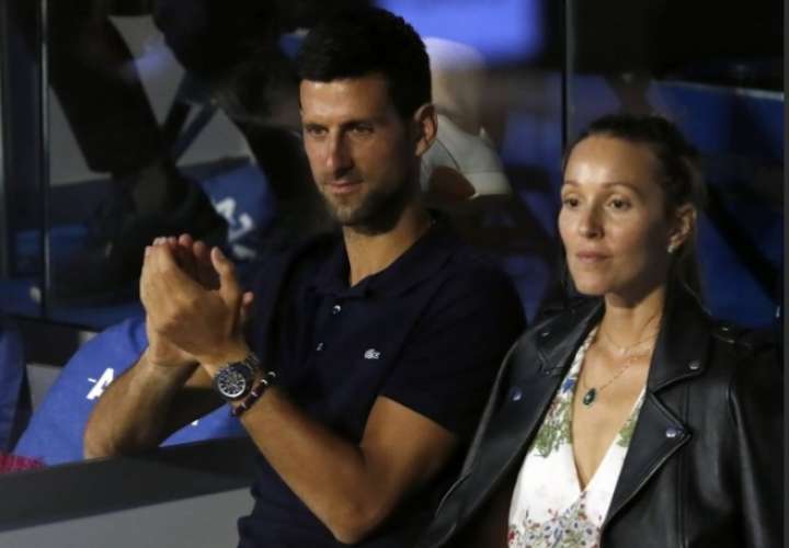 Novak Djokovic y su esposa. 