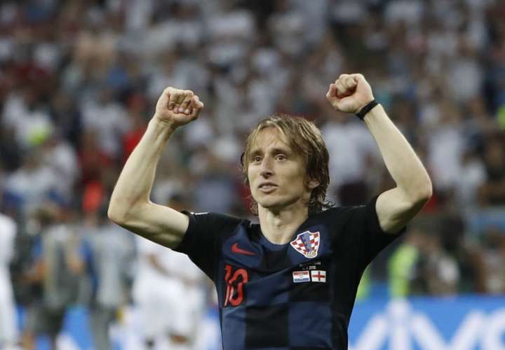 El croata Luka Modric celebra el pase de su selección a la final del Mundial de Rusia 2018, luego de vencer 2-1 a Inglaterra. Foto EFE
