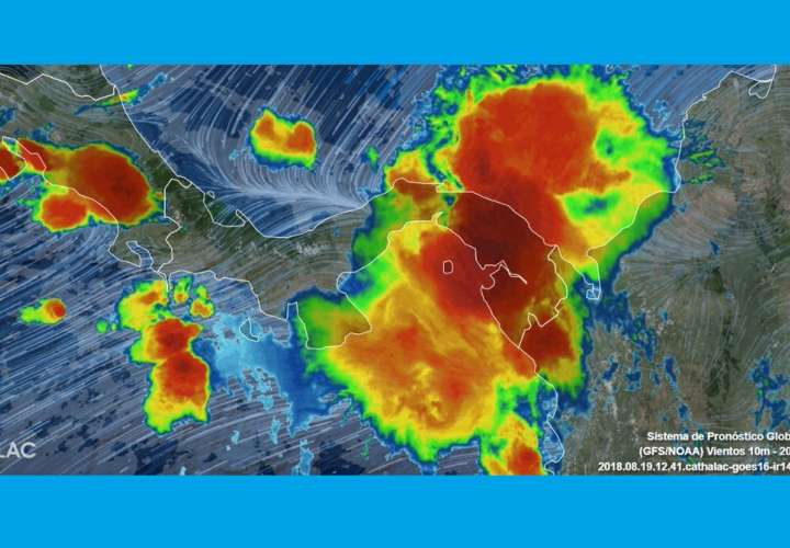 Imágenes de radar del sistema de mal tiempo en Panamá. Foto: @TraficoCPanama