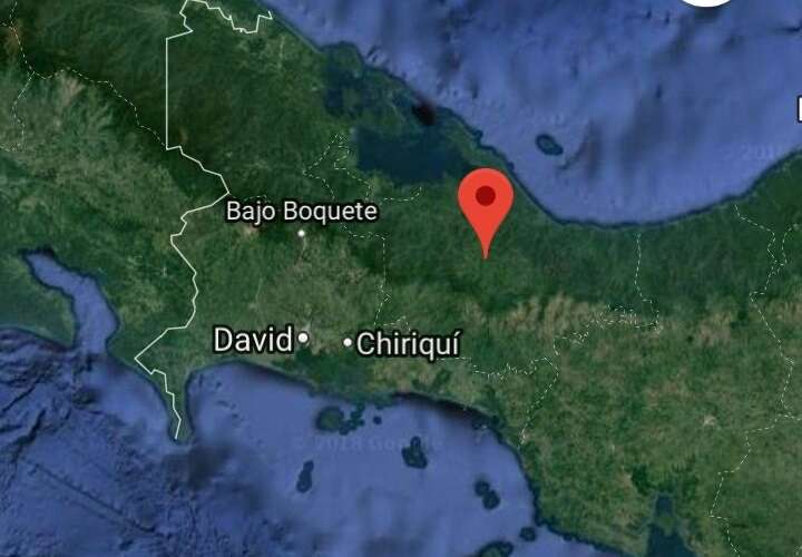 Mapa del área en donde se ubica la comunidad El Guabo, en el distrito de Mironó, en la comarca Ngäbe Buglé.