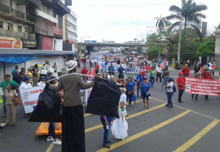 Marchas por el día del Trabajador. Foto/ Jorge Luis Barría