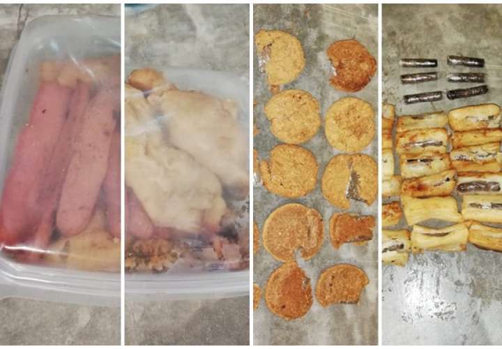 Yuca frita y galletas preñadas de coca 