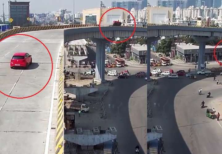 Vehículo cae puente abajo y aplasta grupo de personas (Video)