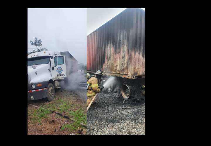 Arde en llamas camión articulado en Tolé