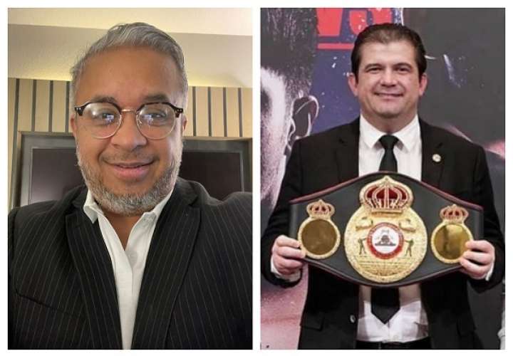 Roniel Ortiz (izq.) y José Oliver Gómez, supervisarán mañana viernes combates titulares de la Asociación Mundial de Boxeo (AMB). 