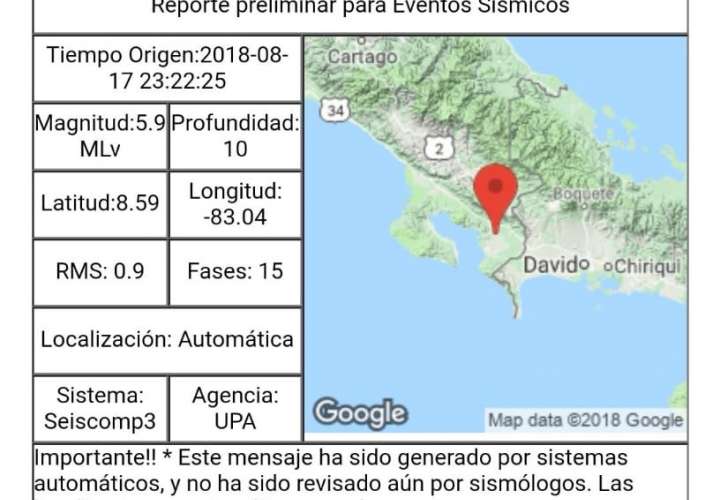 Temblor causó temor en Chiriquí y Bocas del Toro