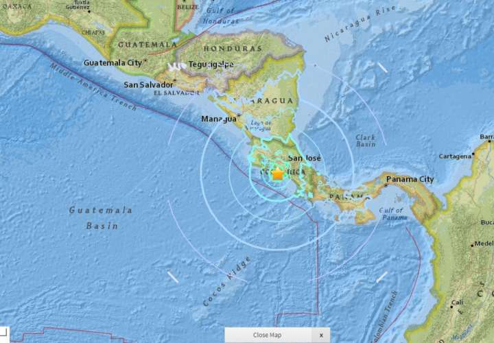 Fuerte sismo de magnitud 6,2 sacude Costa Rica 