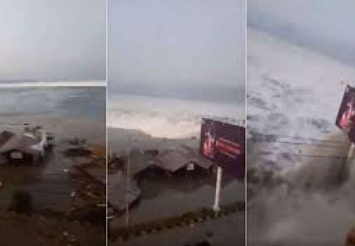 Un tsunami azota dos ciudades de Indonesia tras seísmo de 7,5 grados