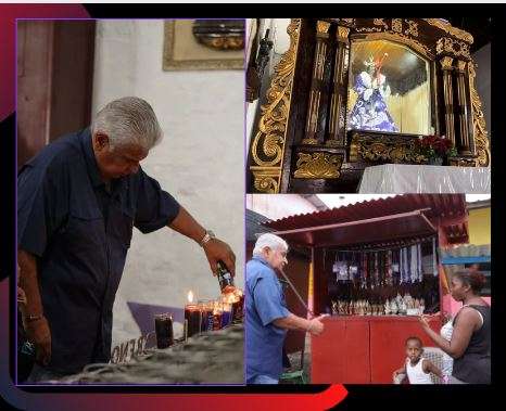 José Raúl Mulino hizo su primera parada en Portobelo. Visitó al Nazareno, al Cristo Negro, le ofreció una vela y pidió. 