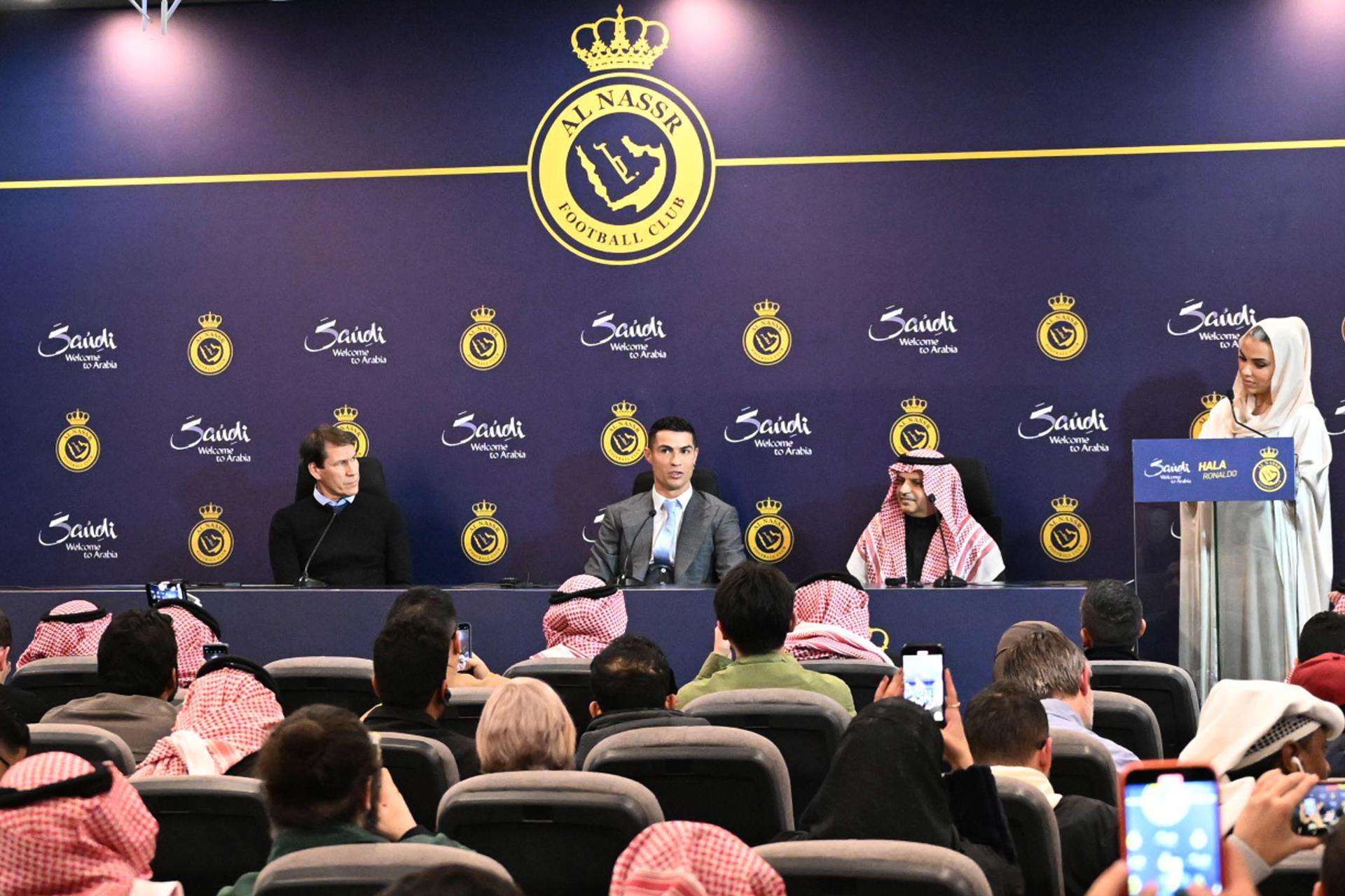 Presentación de Cristiano Rolando como nuevo jugador del Al Nassr saudí./EFE