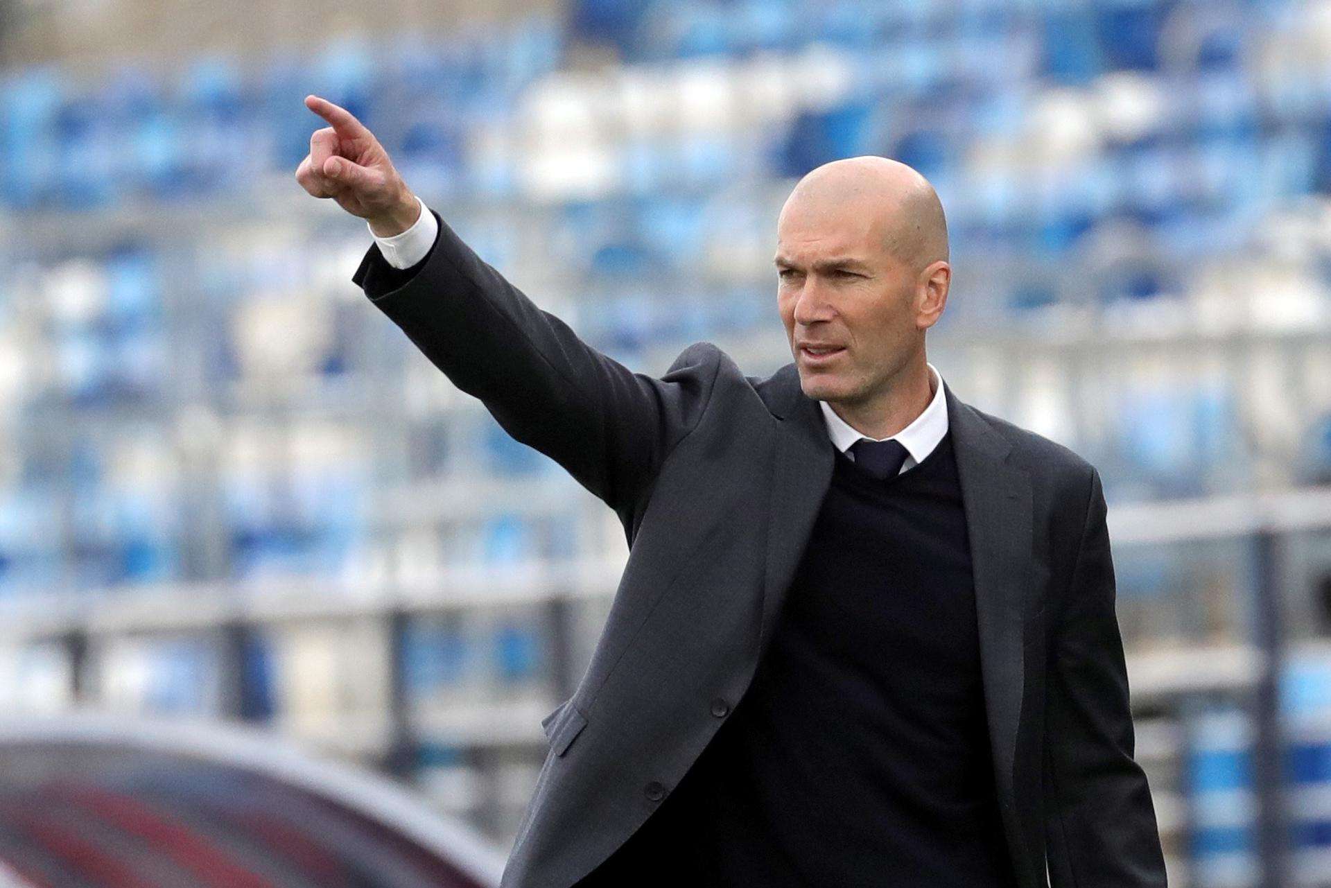 El entrenador francés Zinedine Zidane durante un partido de LaLiga Santander./ EFE