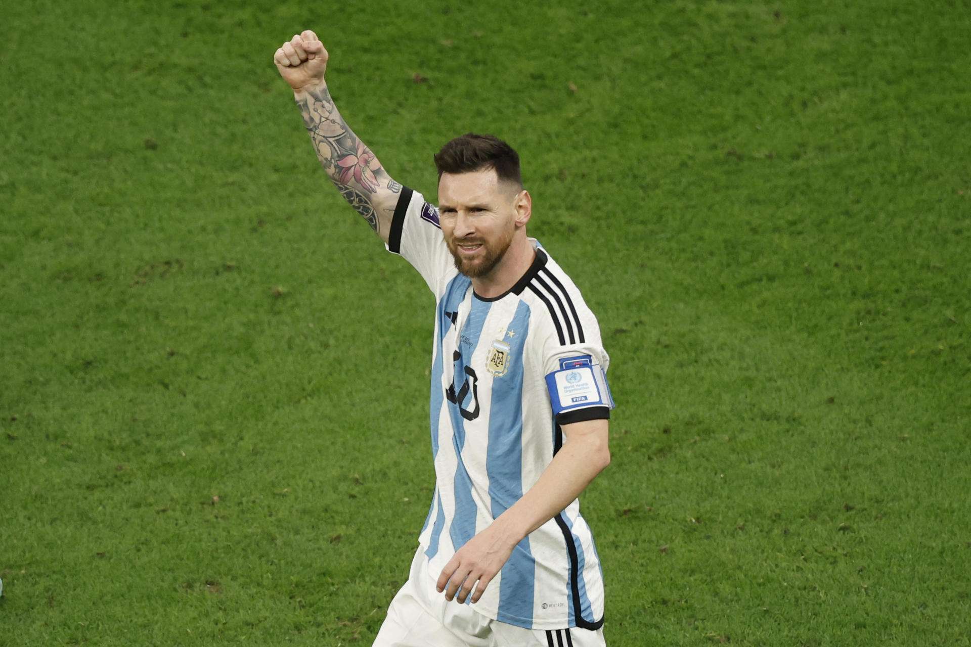 Messi celebra un gol hoy, en la final del Mundial. /EFE