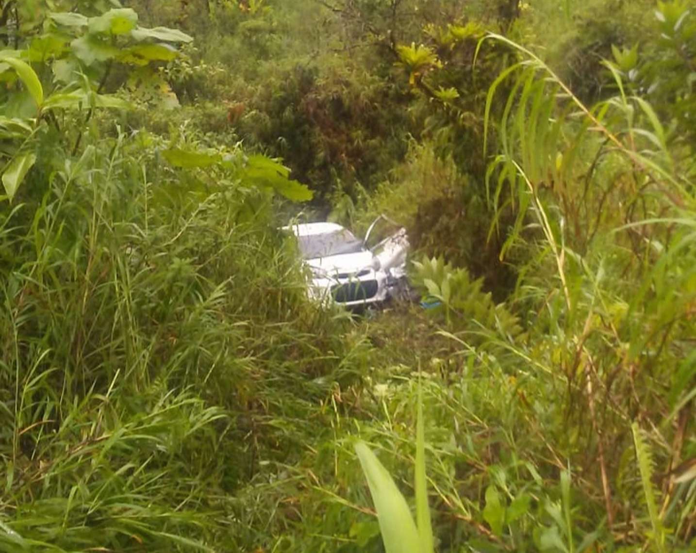 Vista del accidente registrado en el sector conocido como &quot; Cabello de Angel&quot; vía hacia Bocas del Toro. Foto: Mayra Madrid