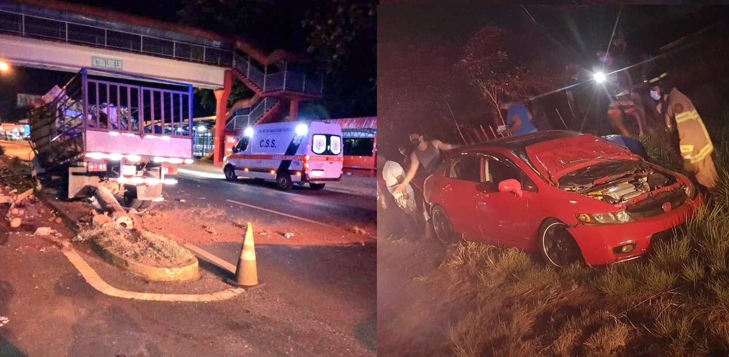 Unidades del Cuerpo de Bomberos auxiliaron a los heridos.