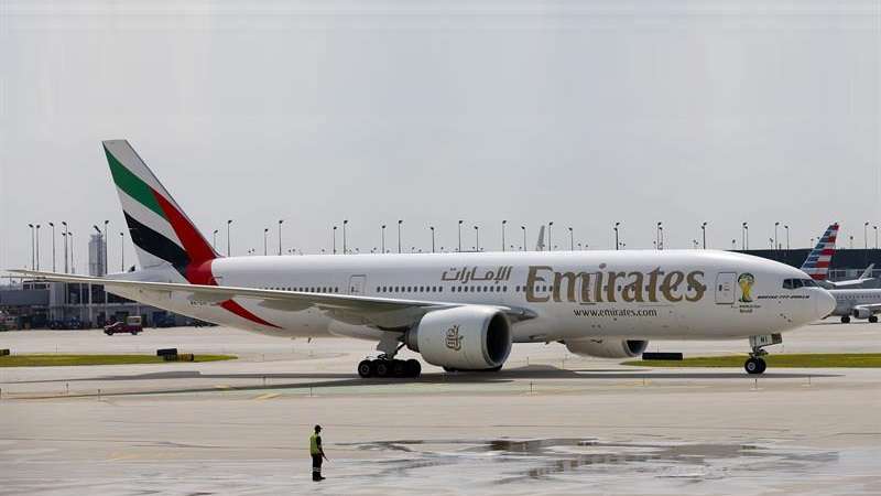 El vuelo, de la compañía Emirates, aterrizó alrededor de las 9.10 hora local (13.10 GMT) con unas 500 personas a bordo. EFE/Archivo