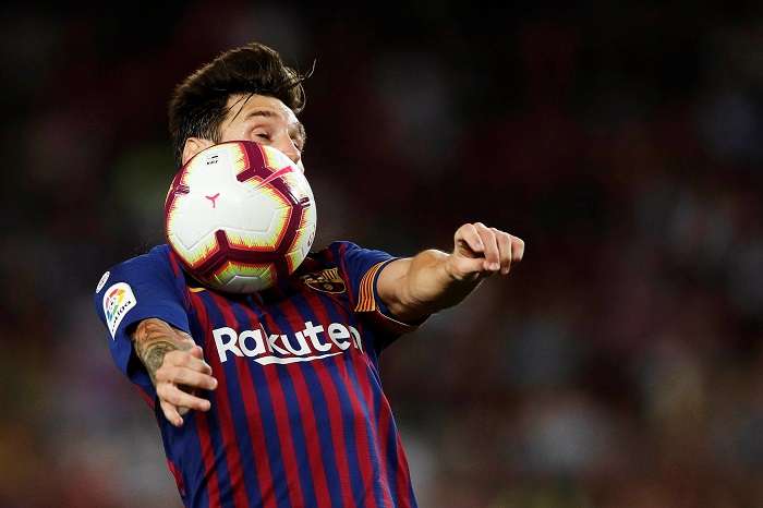 Leo Messi durante el partido de la primera jornada de Liga en Primera División que FC Barcelona disputó ante Alaves./ EFE