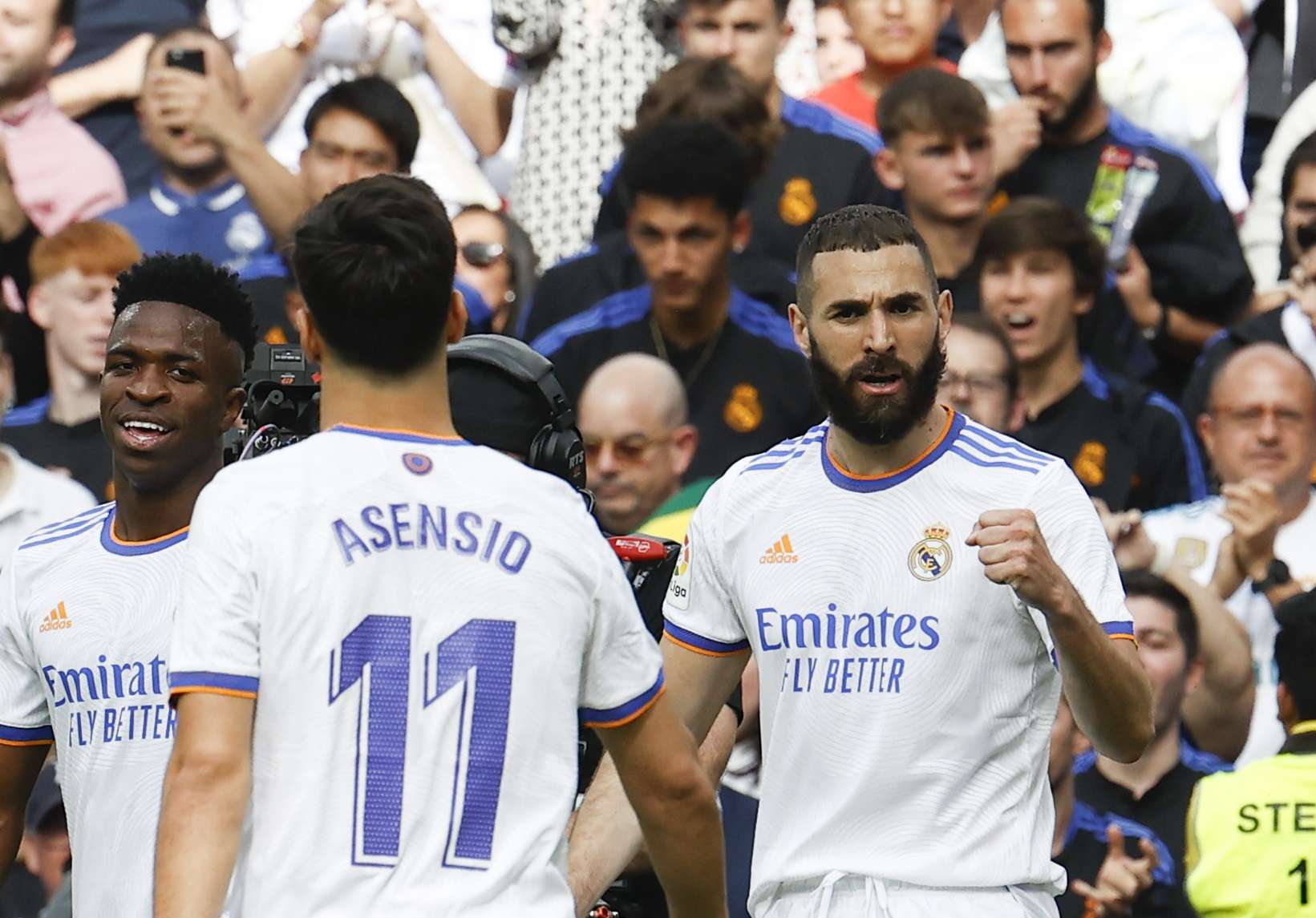  Karim Benzema celebra su gol ante el Espanyol, /Foto; EFE
