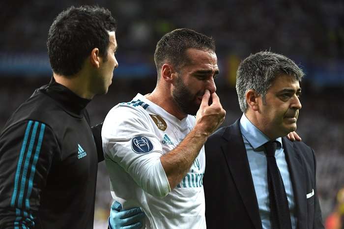 El defensa del Real Madrid, se retira lesionado durante la final de la Liga de Campeones/EFE