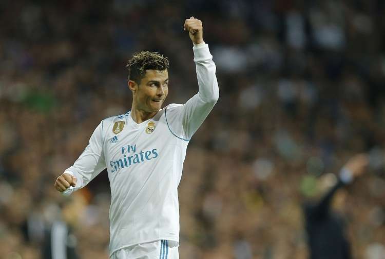 El portugués Cristiano Ronaldo celebra su anotación. Foto:AP