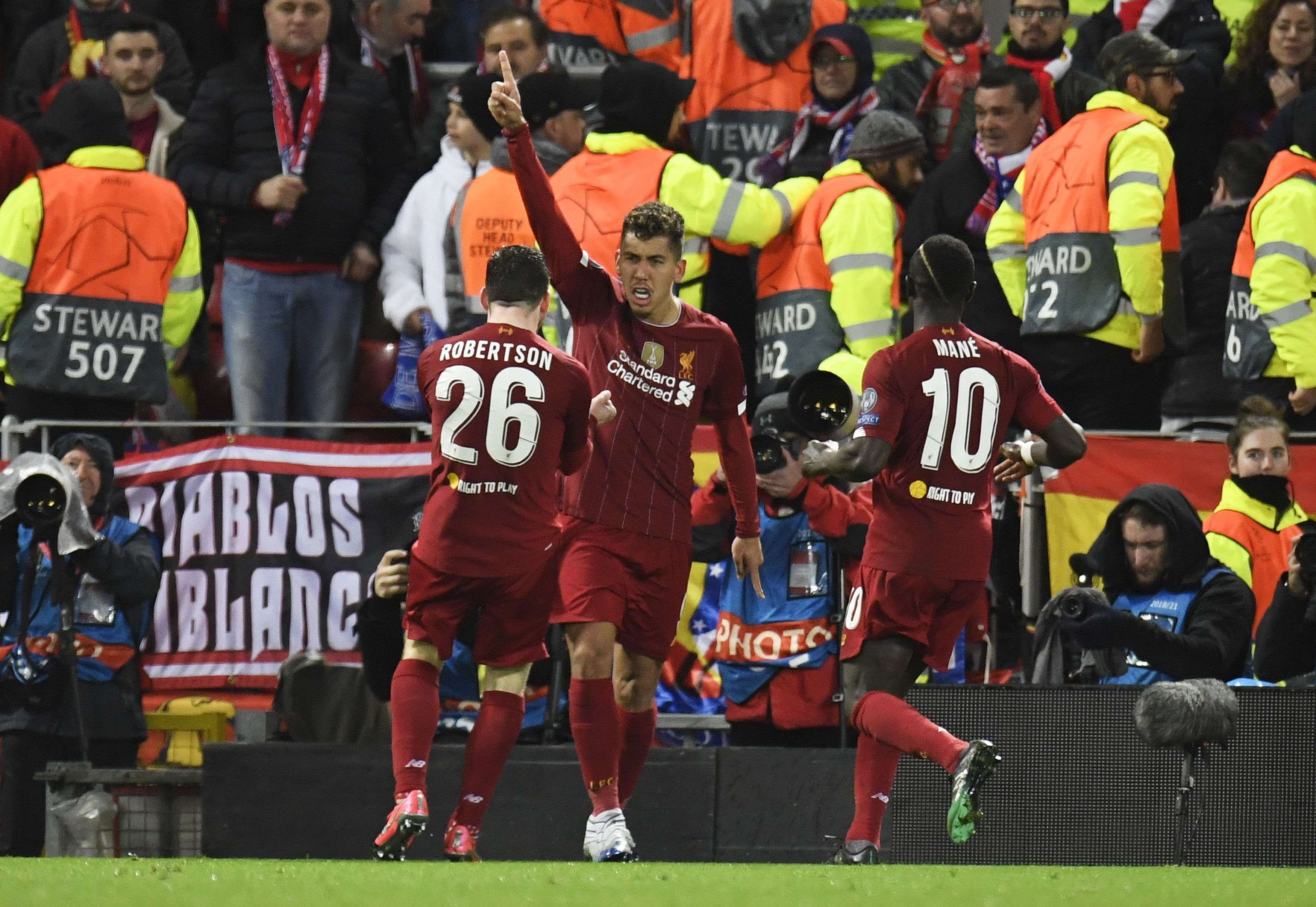 Jugadores del Liverpool. Foto: EFE