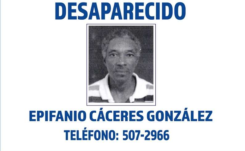 En la imagen aparece Epifanio Cáceres González, está desaparecido.