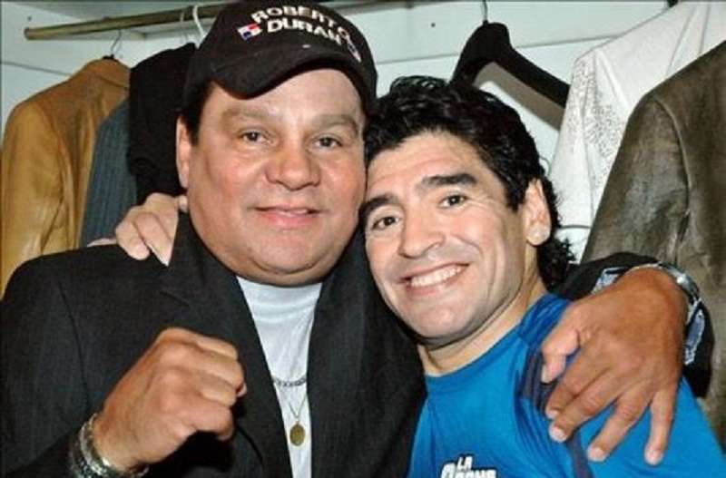 Roberto Durán y Diego Maradona. /Foto: Archivo