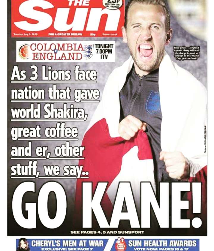 Portada del diario inglés The Sun que tiene enojada a Colombia. 