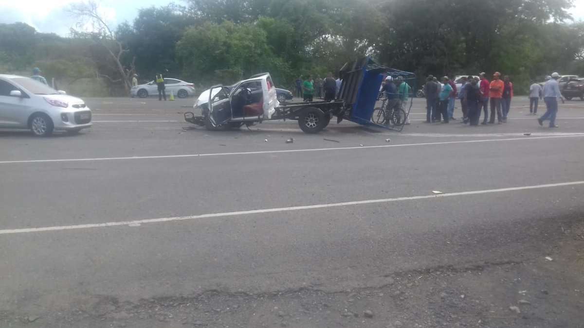 Accidente de transito en Guararé. Foto: @TraficoCPanama