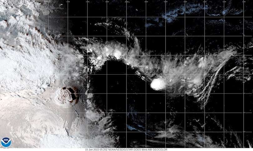 Imágenes tras la erupción del volcán submarino Ha&#039;apai en el archipiélago de Tonga (en el pacífico sur australiano) . EFE