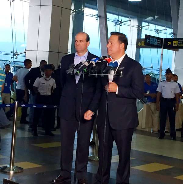 Juan Carlos Varela en el Aeropuerto Internacional de Tocumen 