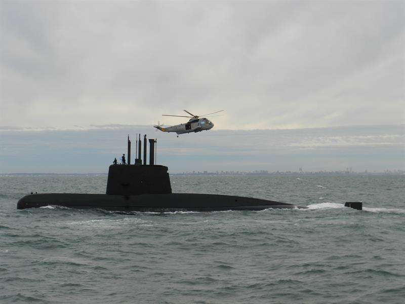 Fotografía sin fecha cedida por la Armada Argentina que muestra el submarino de la Armada desaparecido. EFE/Armada Argentina