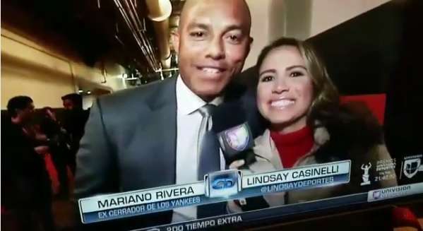 El panameño Mariano Rivera fue entrevistado en Univisión Deportes. Foto cortesía Univisión