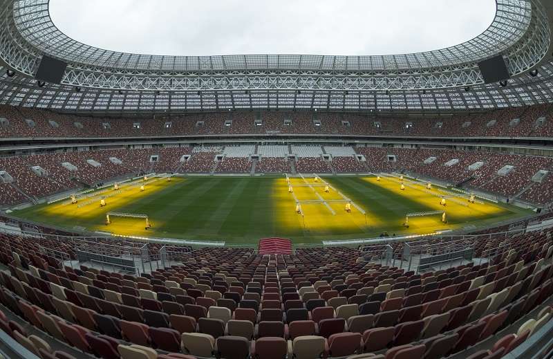 Estadio Luzhnikí, donde se jugará el partido inaugural el 14 de junio y la final el 15 de julio. / Foto AP