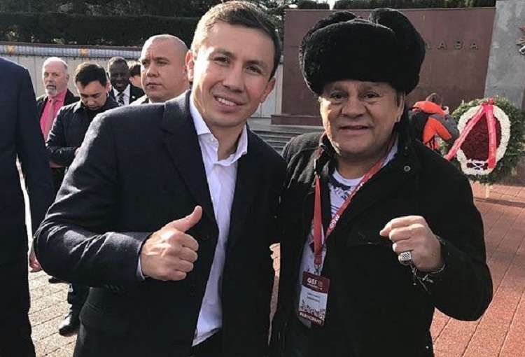 El kazajo Gennady Golovkin junto a Roberto Durán. Foto: Instagram 
